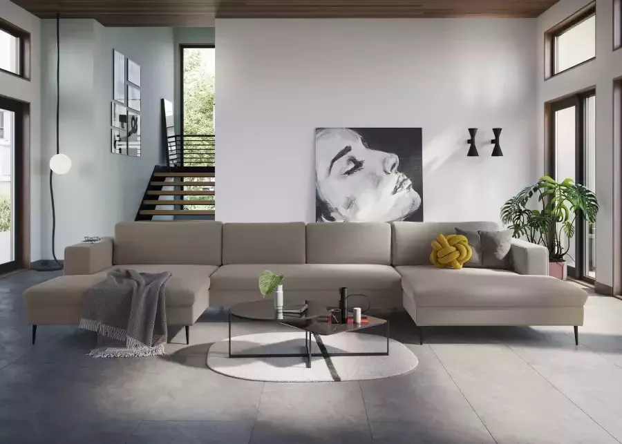 DOMO collection Zithoek Modica U-vorm actueel kubistisch design met 2 chaise longues veel ruimte - Foto 7