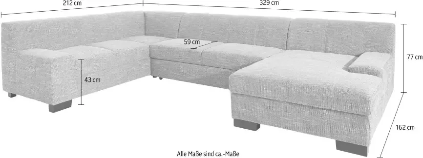 DOMO collection Zithoek Norma met kunstleer of leren bekleding veel ruimte tijdloos & elegant