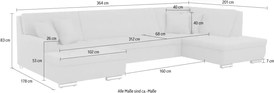 DOMO collection Zithoek Treviso optioneel met slaapbank functie in vele typen bekleding ook in ribfluweel - Foto 3