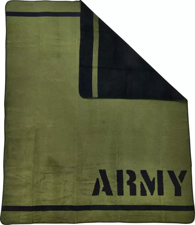 Done. Deken Army Deken met insluitende siernaad knuffeldeken
