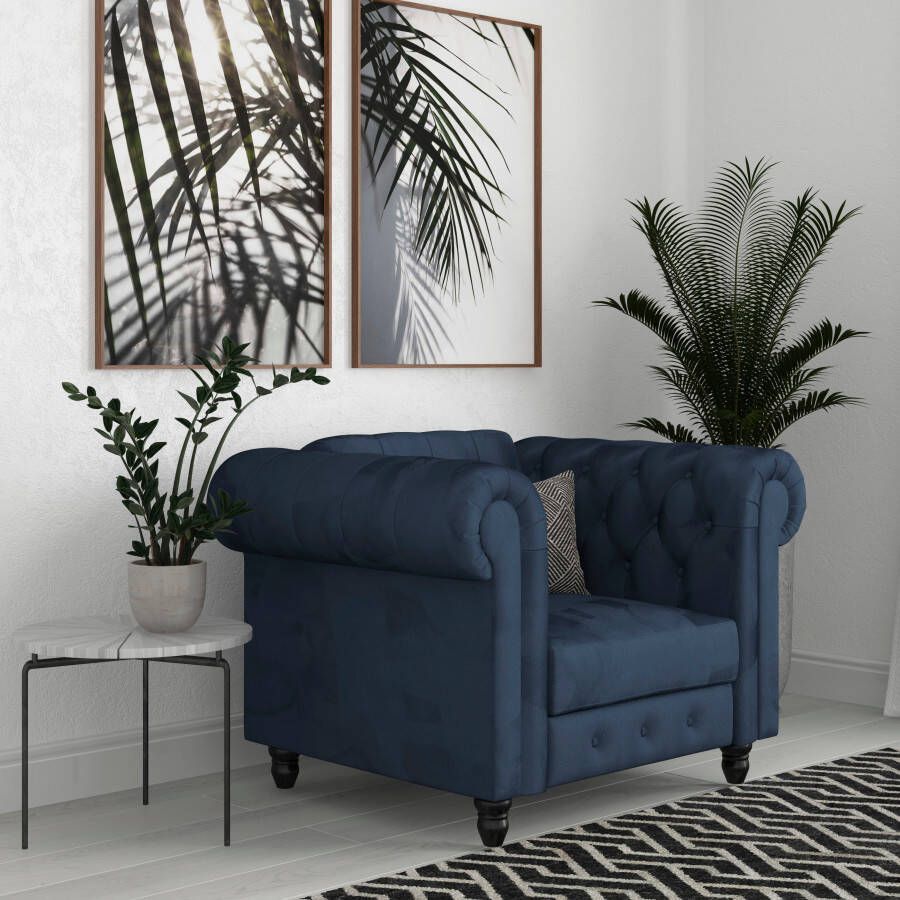 Dorel Home Chesterfield-fauteuil Felix met rugleuning 3-voudig verstelbaar benen massief hout zithoogte 46 cm - Foto 2