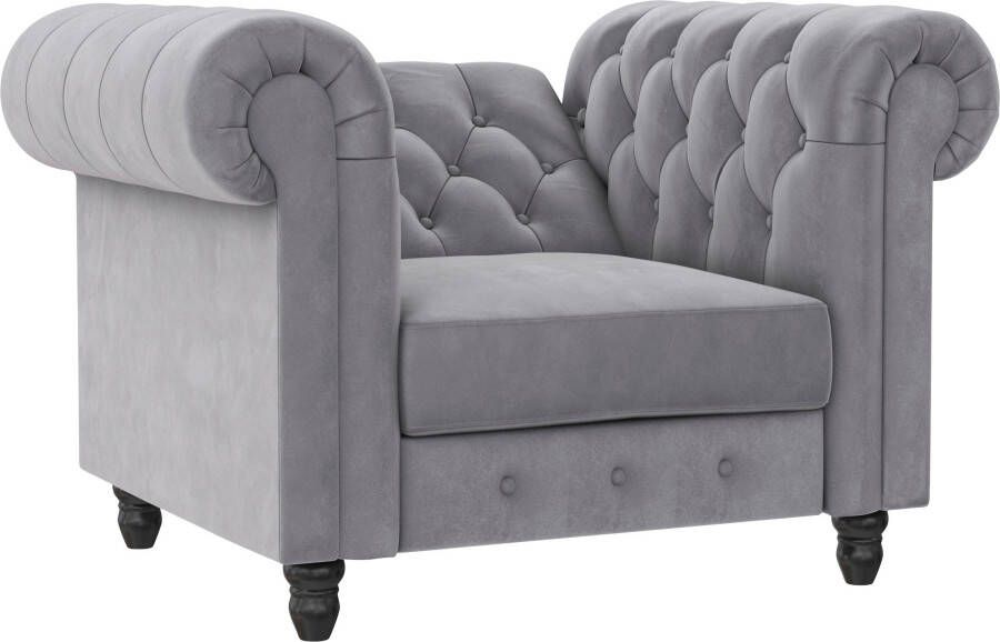Dorel Home Chesterfield-fauteuil Felix met rugleuning 3-voudig verstelbaar benen massief hout zithoogte 46 cm - Foto 12