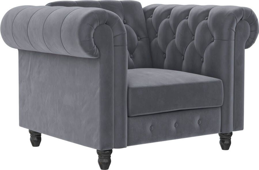 Dorel Home Chesterfield-fauteuil Felix met rugleuning 3-voudig verstelbaar benen massief hout zithoogte 46 cm - Foto 9