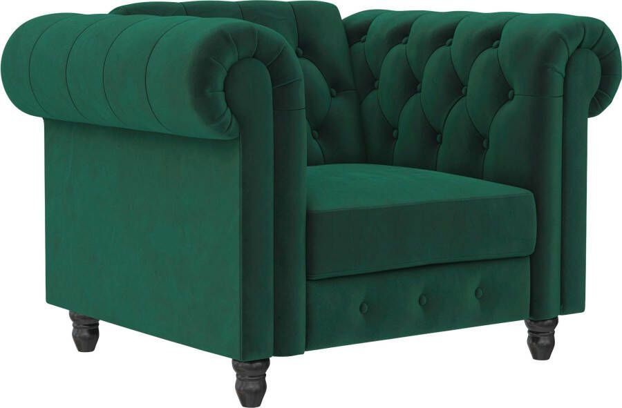 Dorel Home Chesterfield-fauteuil Felix met rugleuning 3-voudig verstelbaar benen massief hout zithoogte 46 cm - Foto 9