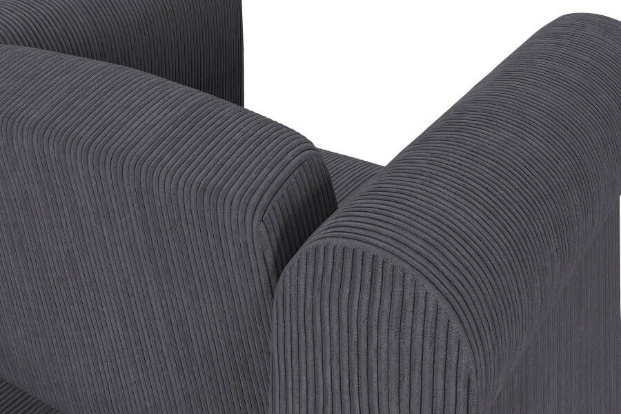 Dorel Home Chesterfield-fauteuil Felix II in breed ribfluweel met rugleuning 3-voudig verstelbaar benen massief hout zithoogte 46 cm - Foto 5