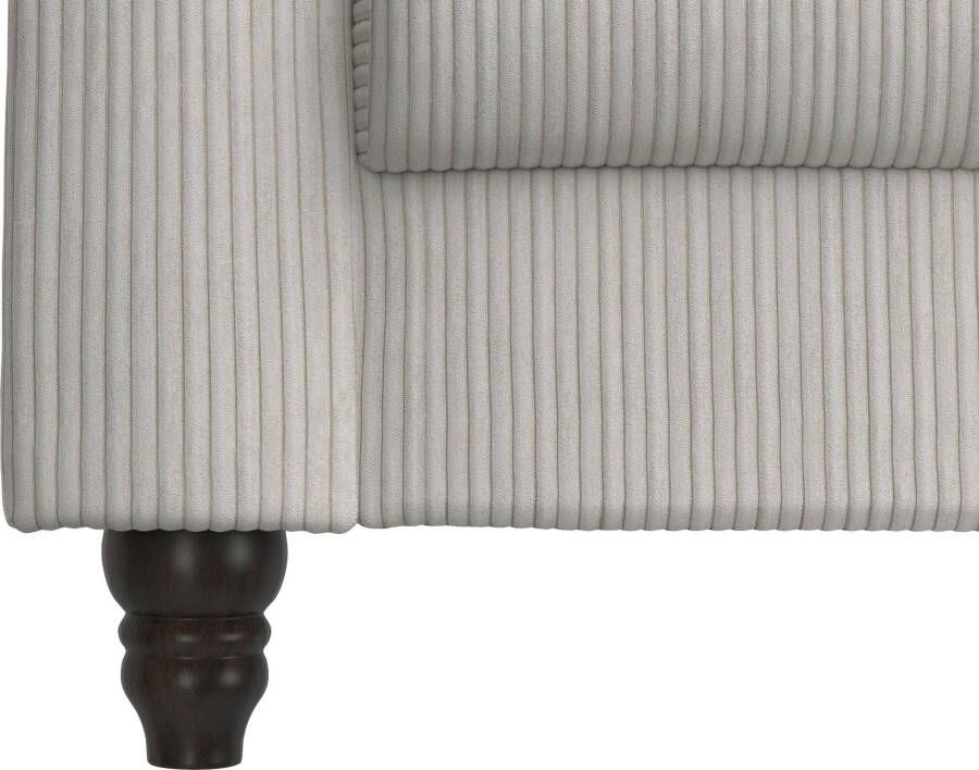 Dorel Home Chesterfield-fauteuil Felix II in breed ribfluweel met rugleuning 3-voudig verstelbaar benen massief hout zithoogte 46 cm - Foto 1