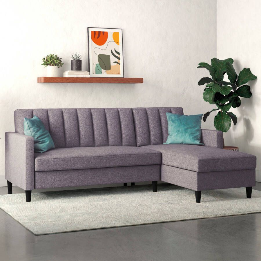 Dorel Home Hoekbank Celine L-vorm met bedfunctie en bergruimte. récamier aan beide kanten te monteren - Foto 2