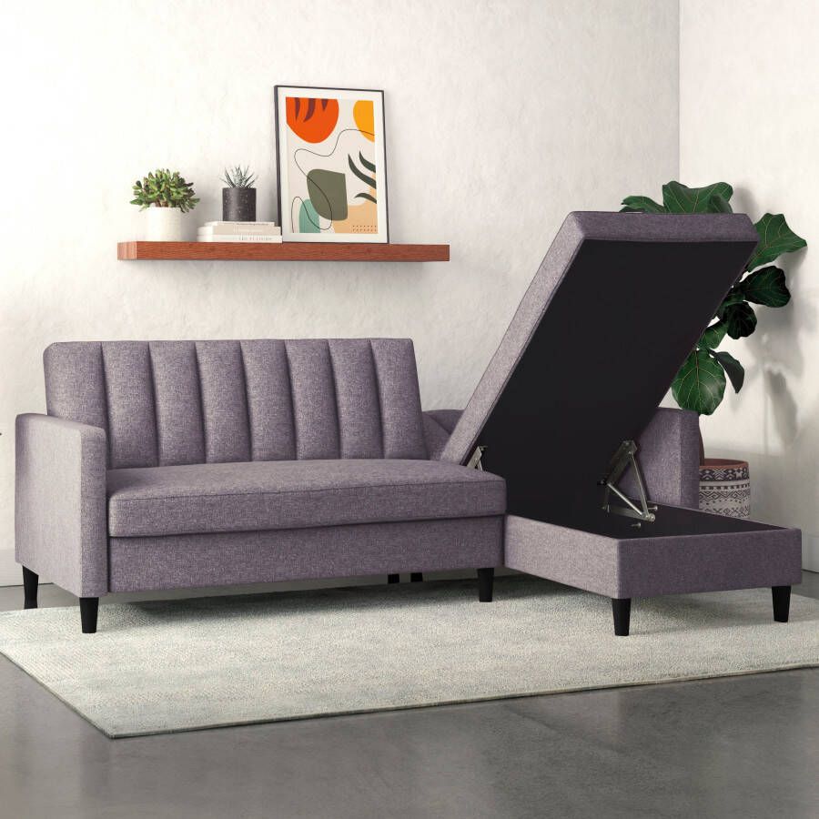 Dorel Home Hoekbank Celine L-vorm met bedfunctie en bergruimte. récamier aan beide kanten te monteren - Foto 3