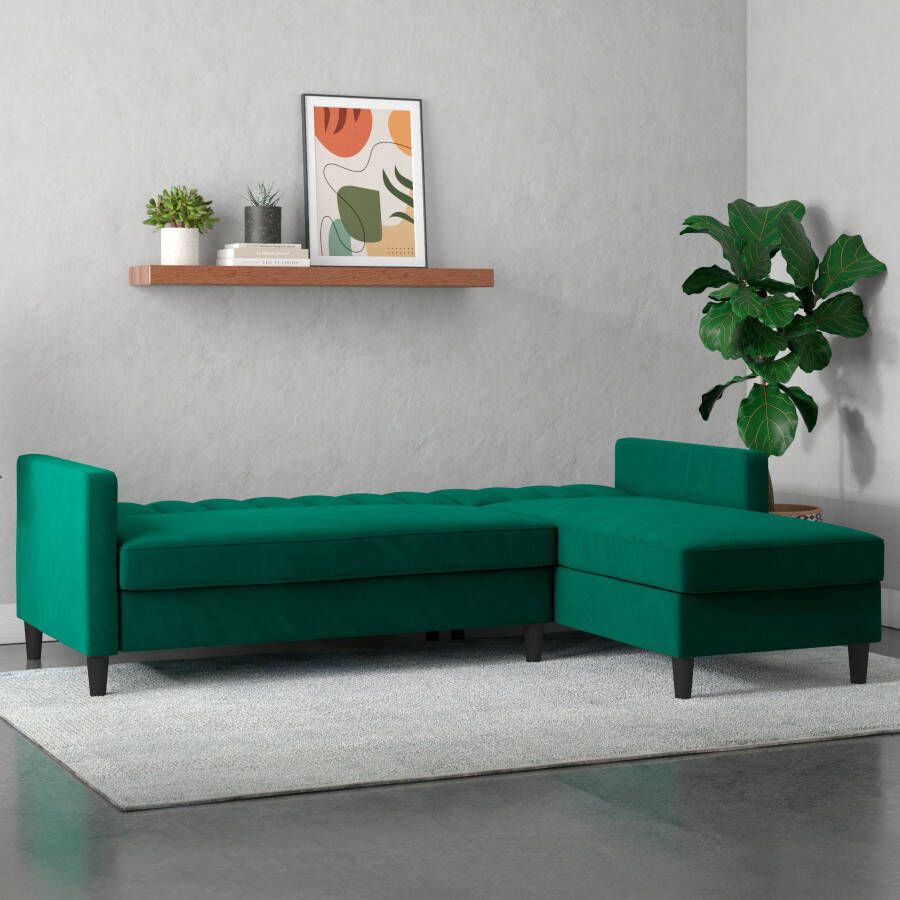 Dorel Home Hoekbank Celine L-vorm met bedfunctie en bergruimte. récamier aan beide kanten te monteren - Foto 2