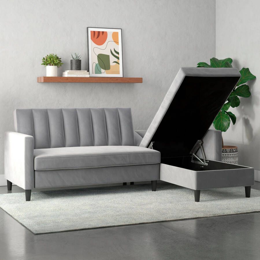 Dorel Home Hoekbank Celine L-vorm met bedfunctie en bergruimte. récamier aan beide kanten te monteren - Foto 2