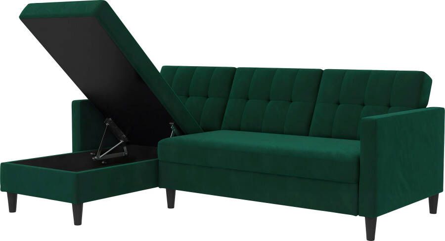 Dorel Home Hoekbank Hartford II met slaapfunctie en bergruimte récamier aan beide kanten te monteren - Foto 10