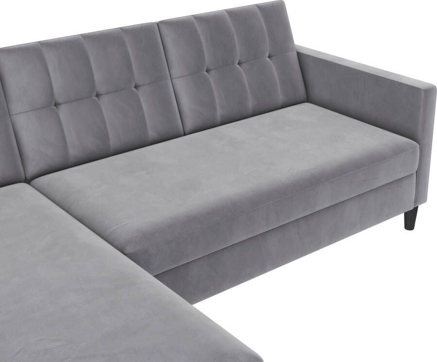 Dorel Home Hoekbank Hartford II met slaapfunctie en bergruimte récamier aan beide kanten te monteren - Foto 5