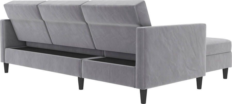 Dorel Home Hoekbank Hartford II met slaapfunctie en bergruimte récamier aan beide kanten te monteren - Foto 12