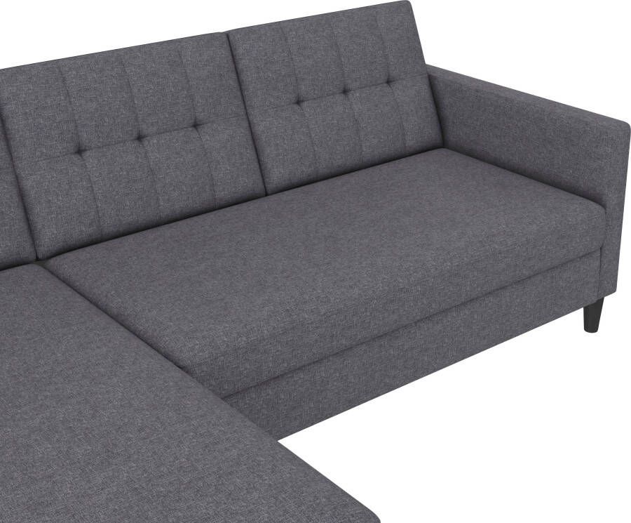 Dorel Home Hoekbank Hartford II met slaapfunctie en bergruimte récamier aan beide kanten te monteren - Foto 4