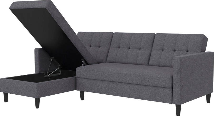 Dorel Home Hoekbank Hartford II met slaapfunctie en bergruimte récamier aan beide kanten te monteren - Foto 8