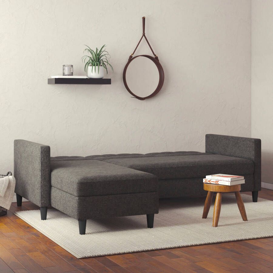 Dorel Home Hoekbank Hartford II met slaapfunctie en bergruimte récamier aan beide kanten te monteren - Foto 2