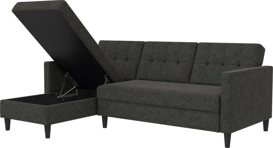 Dorel Home Hoekbank Hartford II met slaapfunctie en bergruimte récamier aan beide kanten te monteren - Foto 10