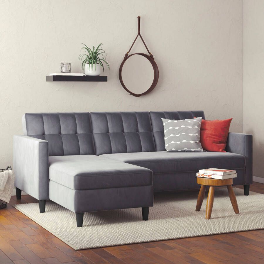 Dorel Home Hoekbank Hartford II met slaapfunctie en bergruimte récamier aan beide kanten te monteren - Foto 2