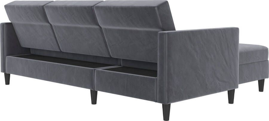 Dorel Home Hoekbank Hartford II met slaapfunctie en bergruimte récamier aan beide kanten te monteren - Foto 12