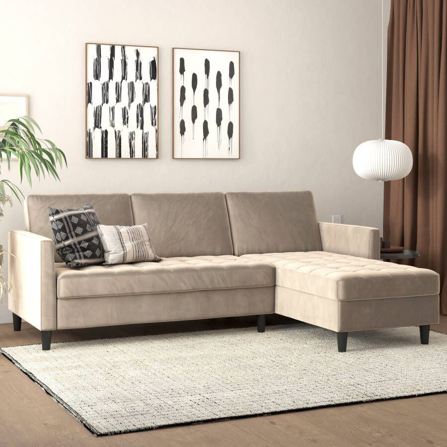 Dorel Home Hoekbank Presley L-vorm Hoekbank met bedfunctie en bergruimte verstelbare rugleuning - Foto 3