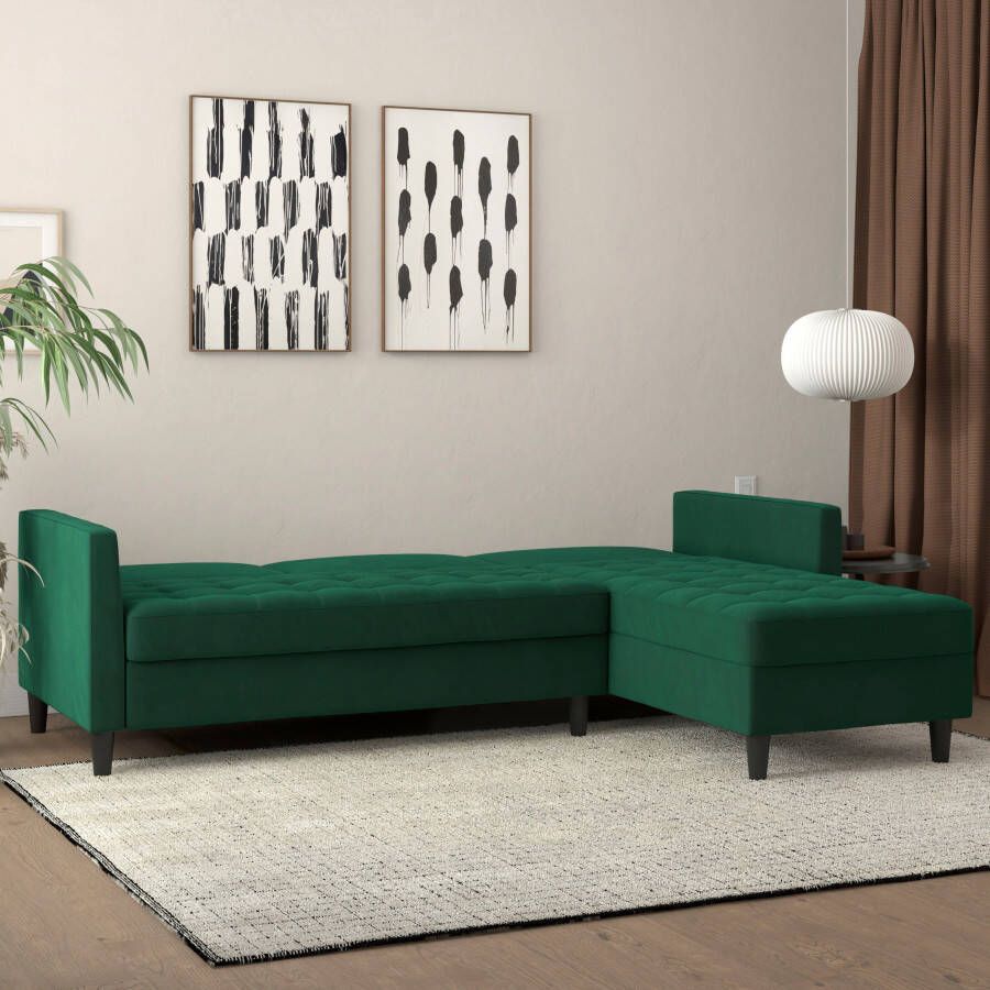 Dorel Home Hoekbank Presley L-vorm Hoekbank met bedfunctie en bergruimte verstelbare rugleuning - Foto 4