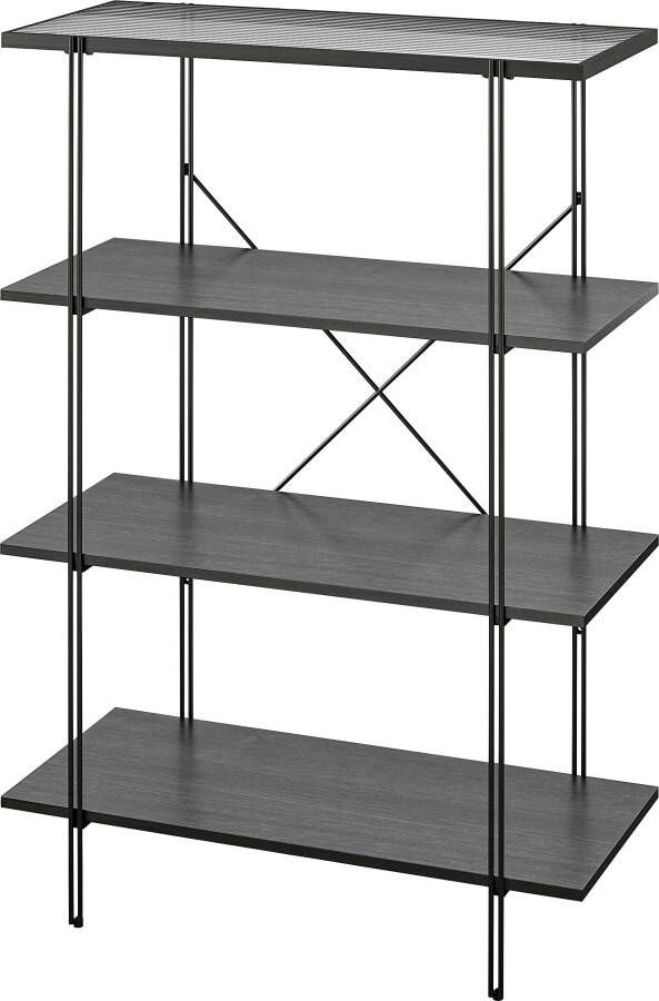 Dorel Home Ordnerrek Wainwright Bovenblad van glas breedte 79 5 cm hoogte 117 cm metalen stelling (1 stuk) - Foto 9