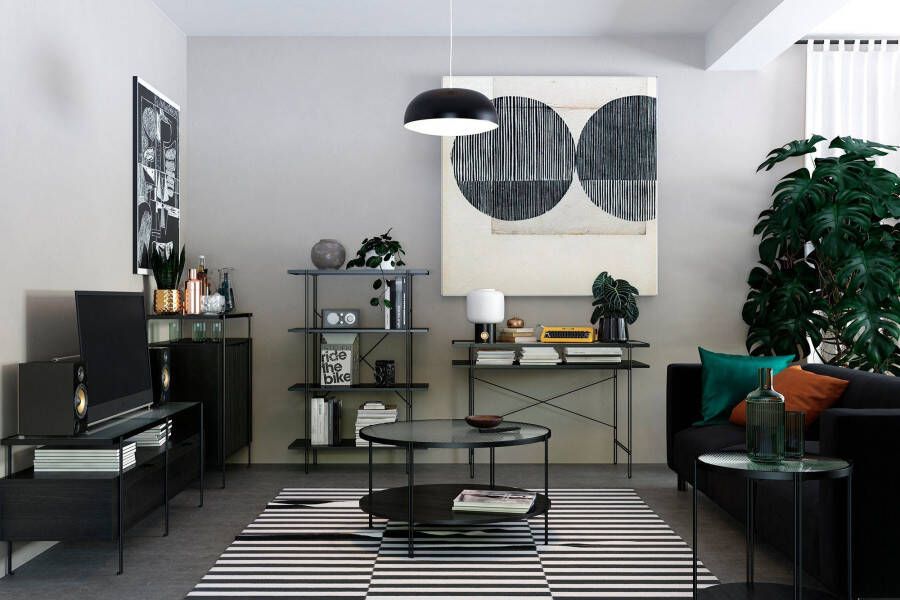 Dorel Home Ordnerrek Wainwright Bovenblad van glas breedte 79 5 cm hoogte 117 cm metalen stelling (1 stuk) - Foto 7