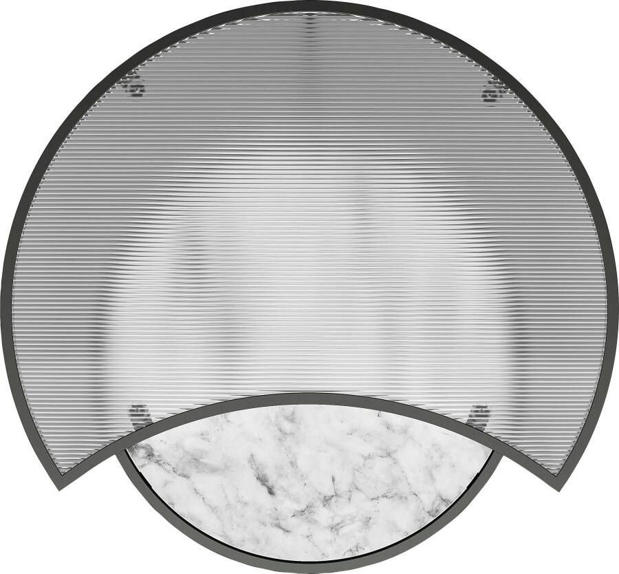 Dorel Home Salontafel Moon met bovenste tafelblad van geribbeld glas hoogte 45 cm (2 stuks) - Foto 3