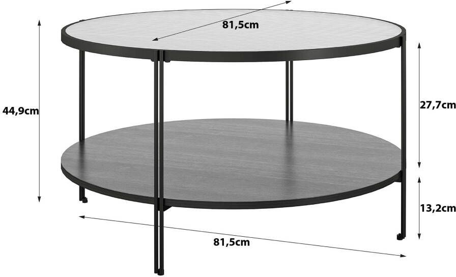Dorel Home Salontafel Wainwright met tafelblad van glas plank breedte 81 5 cm hoogte 45 cm (1 stuk) - Foto 8
