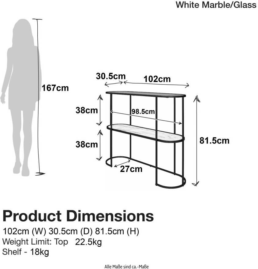 Dorel Home Sidetable Moon met tafelblad van geribbeld glas fsc hout hoogte 82 cm (1 stuk) - Foto 5