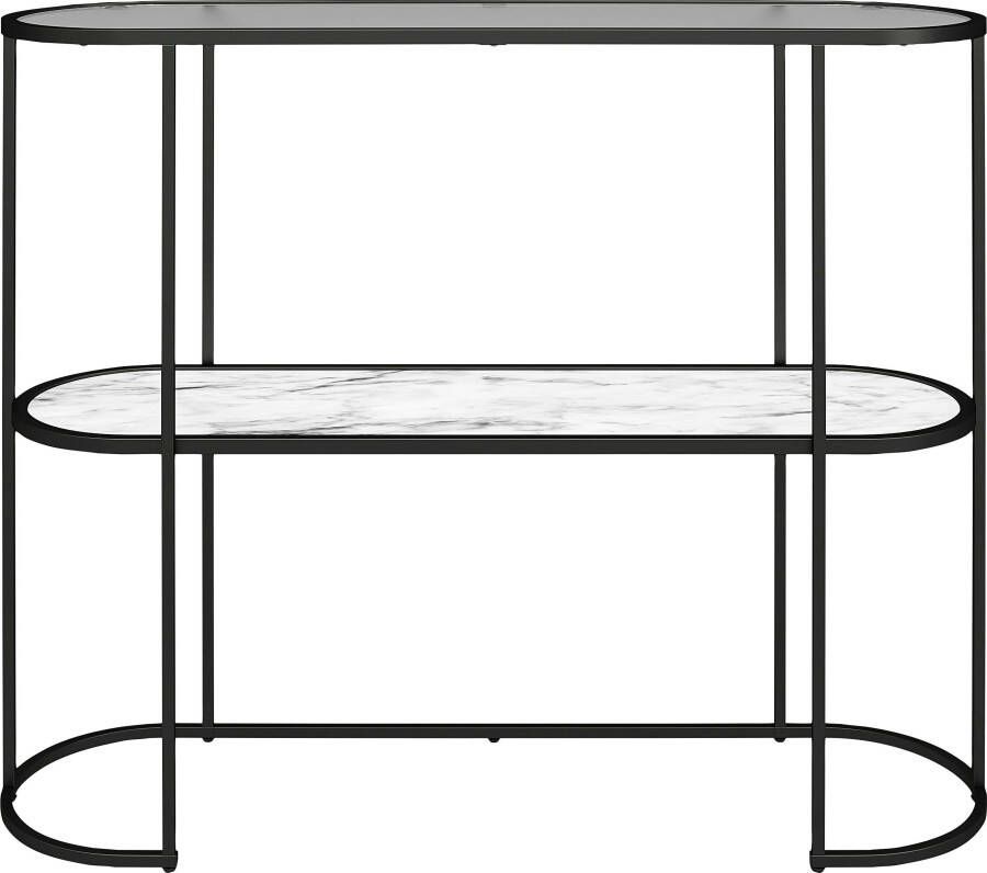 Dorel Home Sidetable Moon met tafelblad van geribbeld glas fsc hout hoogte 82 cm (1 stuk) - Foto 6