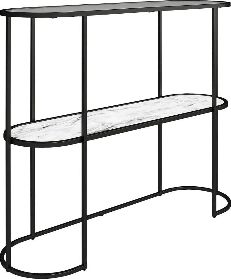 Dorel Home Sidetable Moon met tafelblad van geribbeld glas fsc hout hoogte 82 cm (1 stuk) - Foto 8