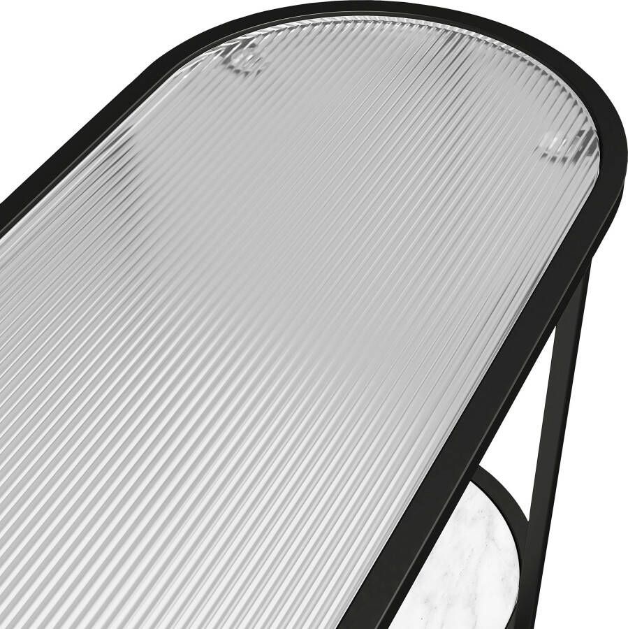 Dorel Home Sidetable Moon met tafelblad van geribbeld glas fsc hout hoogte 82 cm (1 stuk) - Foto 4