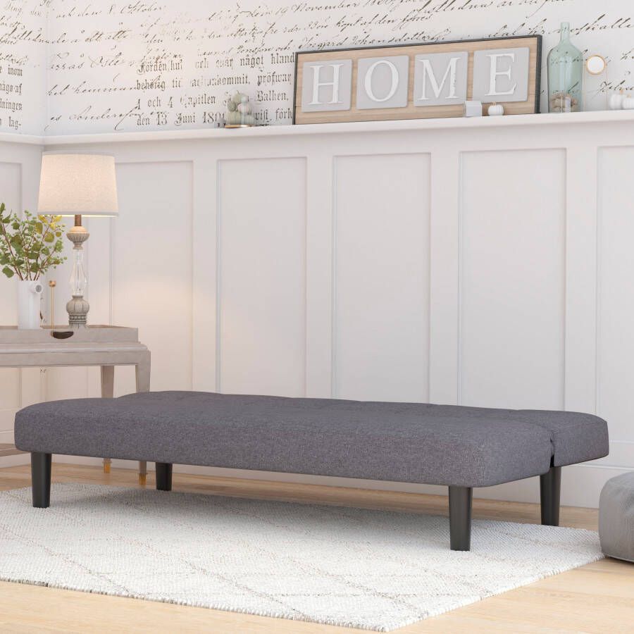 Loft24 Alby Slaapbank 3-zits in linnen look lichtgrijs - Foto 2