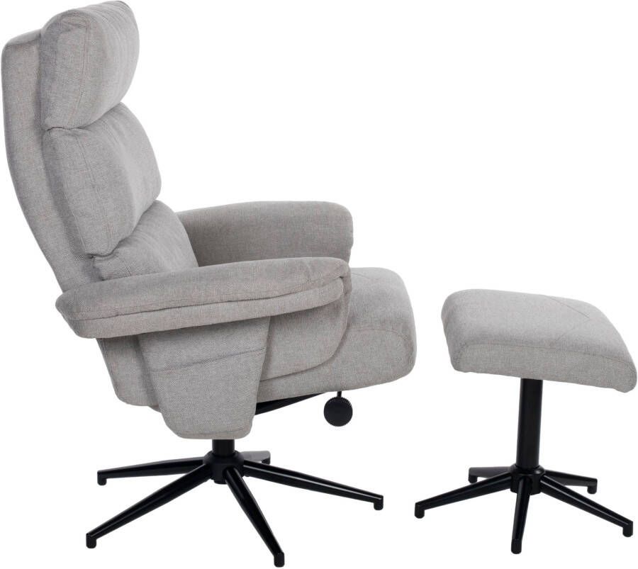 Duo Collection Relaxfauteuil Zalea met voetenbank en relaxfunctie 360 graden draaibaar