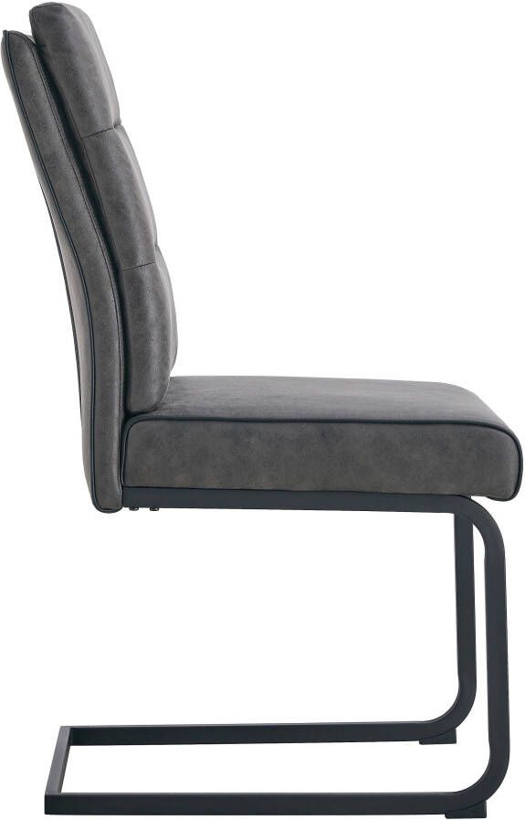 Duo Collection Vrijdragende stoel Marga sledestoel set van 2 extra verdikking met pocketveringskern glijders voor de veiligheid (set 2 stuks) - Foto 3
