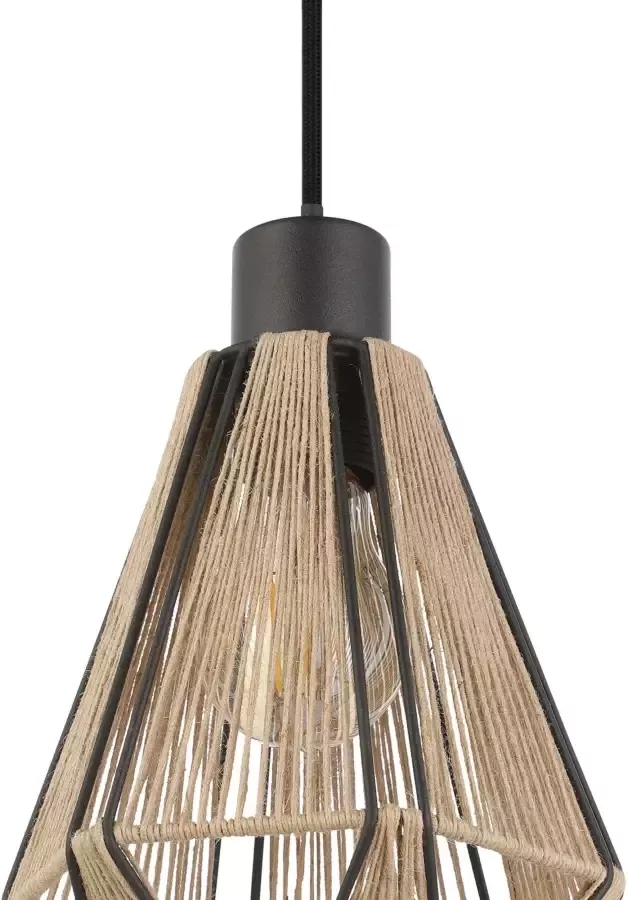 EGLO  Adwickle Hanglamp - E27 - 87 cm - Zwart Bruin - Foto 4