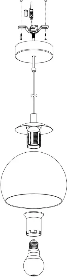 EGLO Hanglamp ALBARACCIN zwart ø19 x h110 cm hanglamp eettafellamp woonkamer - Foto 4