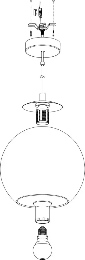 EGLO Hanglamp ALBARACCIN zwart ø27 x h110 cm hanglamp eettafellamp woonkamer - Foto 3