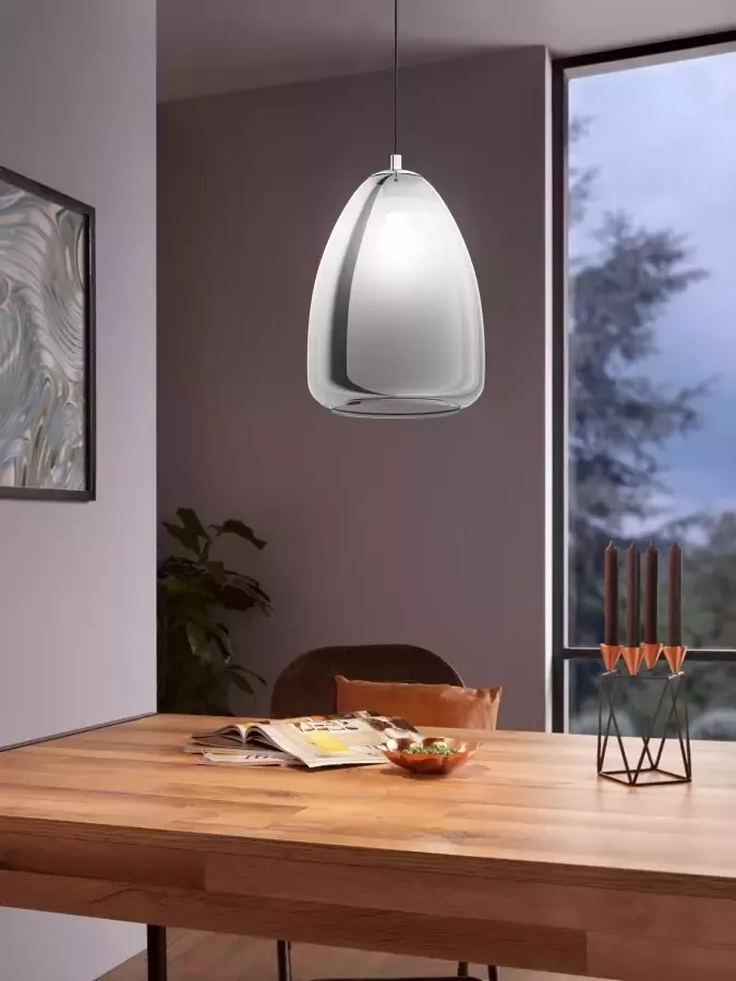EGLO Hanglamp ALOBRASE chroom ø30 x h110 cm hanglamp eettafellamp keuken - Foto 2