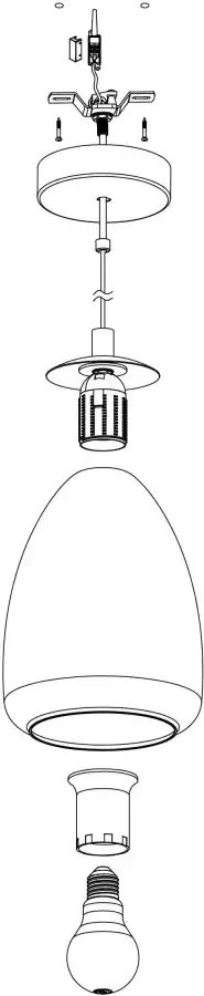 EGLO Hanglamp ALOBRASE chroom ø30 x h110 cm hanglamp eettafellamp keuken - Foto 5