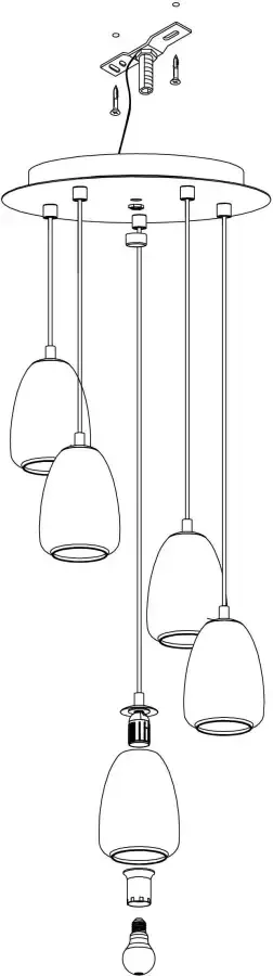 EGLO Hanglamp ALOBRASE chroom ø54 x h150 cm hanglamp eettafellamp keuken - Foto 3