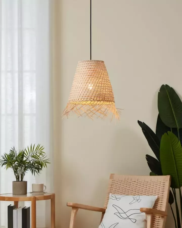 EGLO  Aycliffe Hanglamp - E27 - Ø 30 cm - Zwart Hout - Foto 2