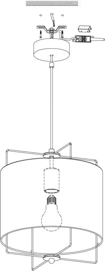 EGLO Bridekirk hanglamp E27 40cm Hout linnen Natuur - Foto 3