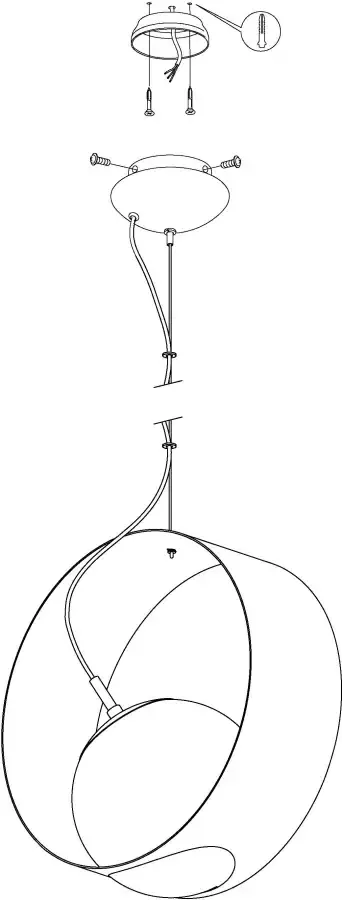 EGLO Camargo Hanglamp E27 Staal;Glas Zwart;Wit - Foto 2