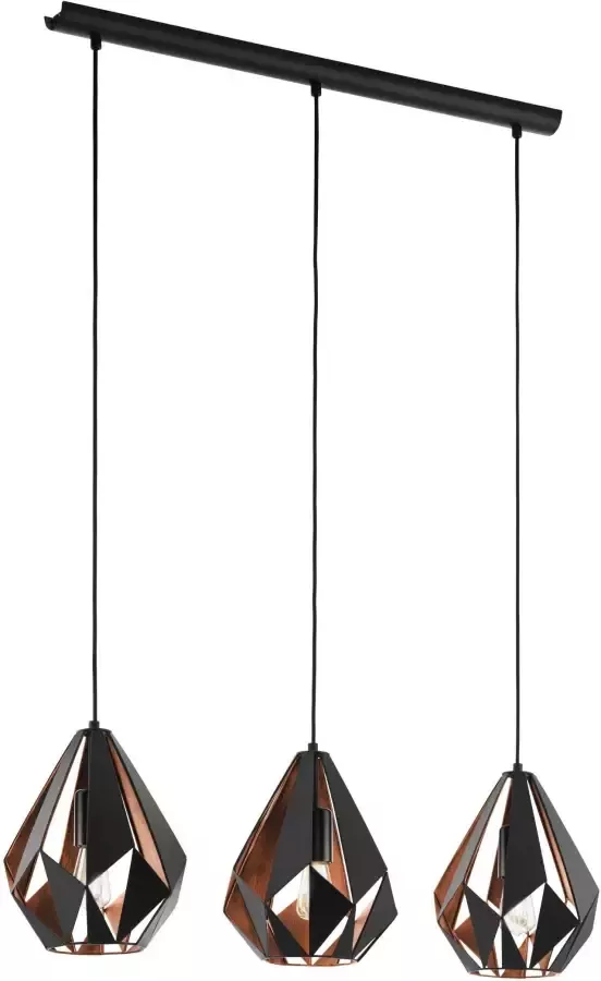 EGLO Hanglamp CARLTON 1 3x25 W zwart en koperkleurig 49991 - Foto 4