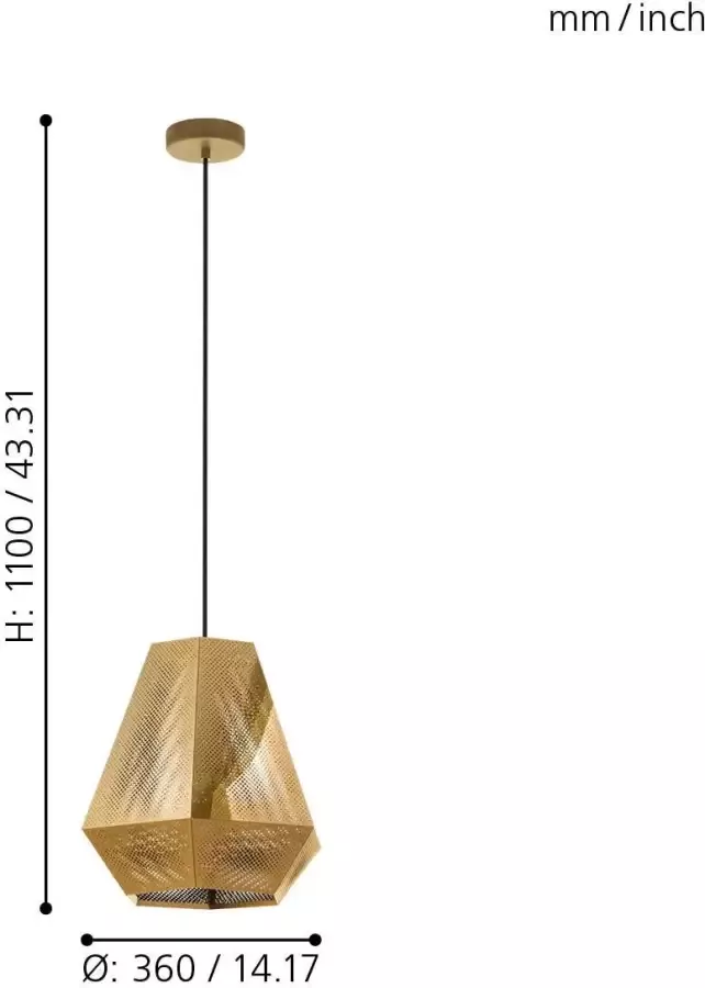 EGLO Chiavica 1 Hanglamp E27 Ø 36 cm Koper