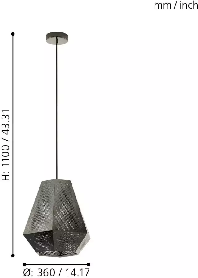 EGLO Chiavica Hanglamp E27 Ø 36 cm Nikkel