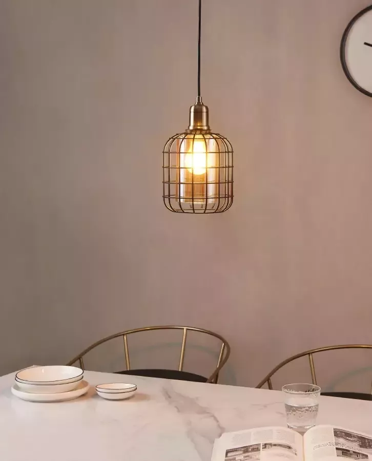 EGLO  Chisle Hanglamp - E27 - Ø 16 5 cm - Glas - Zwart Amber - Foto 3