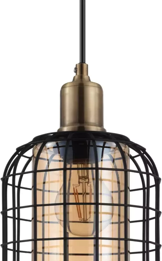 EGLO  Chisle Hanglamp - E27 - 130 cm - Zwart Gebronsd Amber - Foto 3
